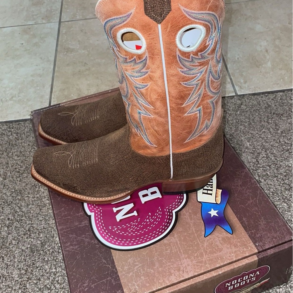 Nocona Western Cowboy Boots - Brown and Tan